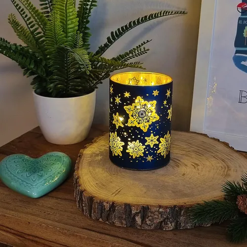 LED Dekobeleuchtung Stimmungsbeleuchtung für Innen verschiedene Designs 3AA, Farbe:Blau Schnee