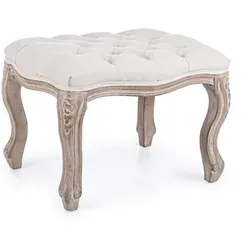 Hocker Diva mit Stoff-Bezug, Natur von Bizzotto