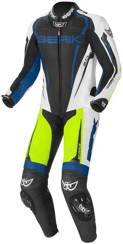 Berik Race-X 1-Teiler Motorrad Lederkombi - Motorradkombi aus 1,1-1,3 mm Premium Rindsleder, bietet optimale Flexibilität und Komfort durch Tense-Tex Stretch, ideal für sportliches Fahren.