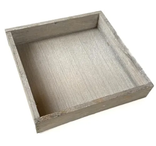 INNA-GLAS Quadratisches Tablett MARTAL, Natur leicht gekalkt, 30x30x4cm - Deko Holztablett
