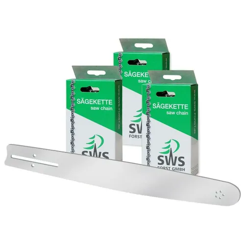 37cm SWS Forst Schwert Set mit 3 VM Sägeketten 3/8 56TG 1,6mm p.f. Stihl 036
