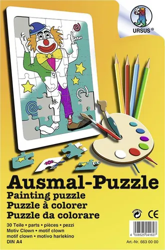 URSUS Ausmal-Puzzle ''Clown'', DIN A4 6630000