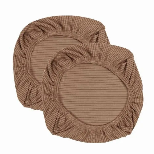 Yikko Elastic Stretch Spandex Stuhl Sitzbezüge Schonbezüge Waschbare Passform für Bürostühle, Esszimmerstühle, Bar Hochzeitsfeier Dekor (2, Braun)