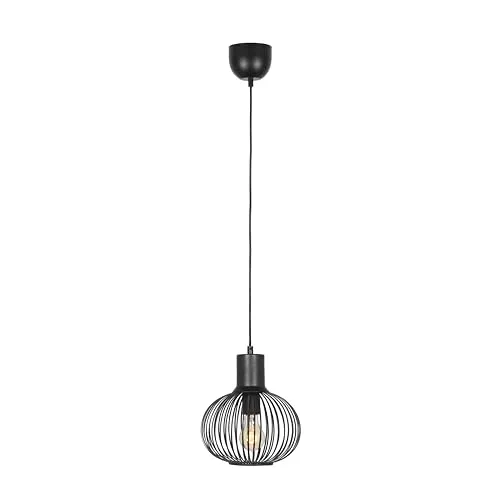 lightling Gisela Pendelleuchte, einflammige Hängeleuchte, Ø Schirme 23 cm, Höhe: verstellbar bis 150 cm, Metall, exkl. 1 x E27, max: 10W, schwarz matt