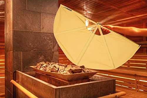 SAUNAGUT® Aufgussfächer Esche Standard - hellbraun - Saunazubehör mit arretierbarem Griff, perfekt zum gezielten Verwedeln von heißer Luft, ideal für Saunameister und private Saunas, Made in Germany.