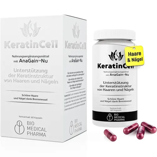 KeratinCell- Biotin, MSM, AnaGain™ Nu, - für gesunde Haare und Nägel- 60 Kapseln