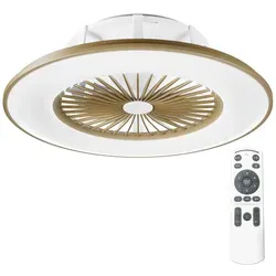 Noaton Deckenventilator mit Beleuchtung 11056CR Vega, LED Dimmbar max 44 W, 3 Farbtemperaturen, Fernbedienung, Timer, für Wohnzimmer Ø56cm Braun - Bronze