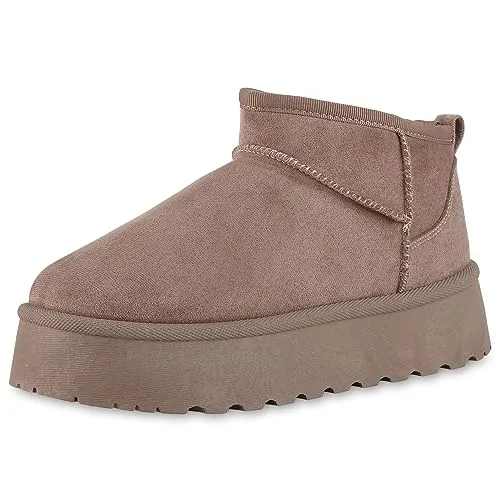 VAN HILL Damen Warm Gefütterte Plateau Boots von Van Hill