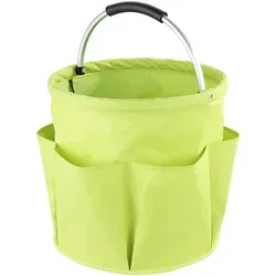 Maximex Universal Reinigungs-Caddy XL Grün - Baumscheren & Gartenscheren, 34l Hauptfach mit 6 Taschen für optimale Utensilienorganisation, wasserabweisend und faltbar für einfachen Transport.