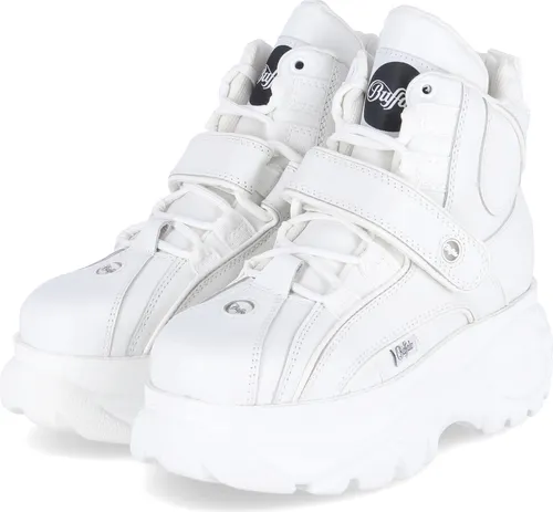 BUFFALO Damen Schnürboots, Gr. 37, weiß aus Kalbsleder von Buffalo