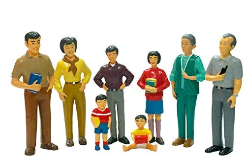 Miniland Figurenset Asiatische Familie 8 Figuren-27397, Merhfarbig