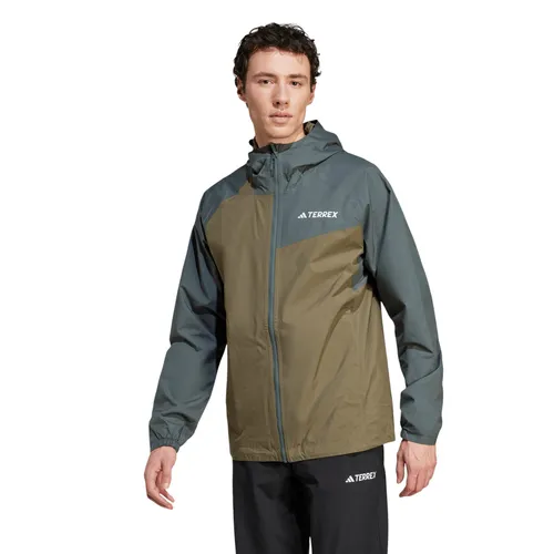 adidas Regenjacke Terrex Multi 2L RAIN.RDY (wasserdicht, atmungsaktiv) grau/braun Herren, Größe: S