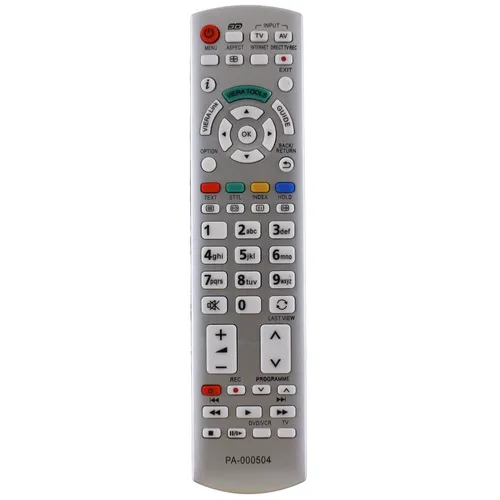 Ersatz Fernbedienung für Panasonic N2QAYB000504 Viera - Silber Schwarz, sofort einsatzbereit ohne Programmierung, passend für zahlreiche Panasonic TV-Modelle