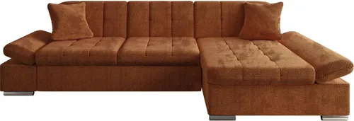 Mirjan24 Ecksofa Dunkelorange, 5-Sitzer mit Schlaffunktion