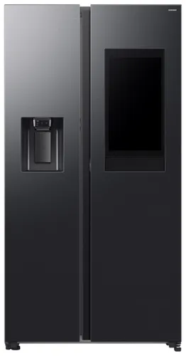 Samsung Side-by-Side Kühlschrank RS90F66BEFEF mit View Inside - Kühlschrank mit 614 l, integriertem Bixby Sprachsteuerung und externem Wasserspender. Langanhaltende Frische durch Twin Cooling Plus™ und energieeffizienter AI Energy Mode.
