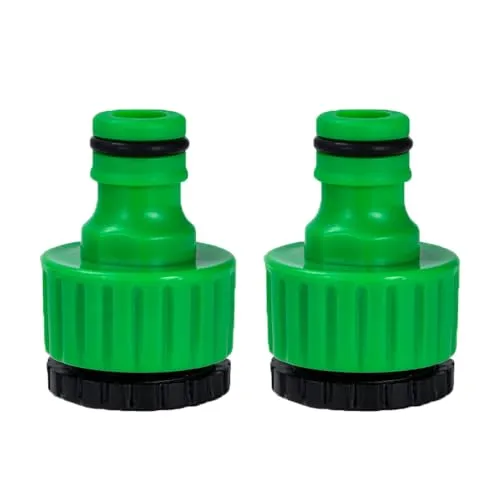 Sachen gardena hahnverbinder, Gartenschlauchverbinder, 1/2 Zoll 3/4 Zoll Kunststoffschlauchverbinder, 2-in-1-Gartengewindeanschluss für Wasserhahn (Green) 2