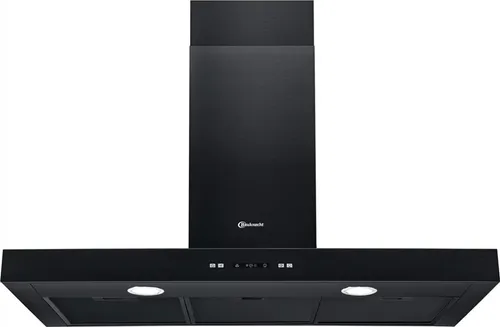 Bauknecht DBIBS93FLLK Wandhaube 90cm Schwarz - Dunstabzugshaube mit 90 cm Breite, LED-Fettsättigungsanzeige und starker Luftleistung von 730 m³/h für eine saubere Küche