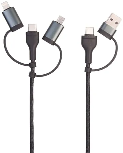 Callstel Ladekabel USB C: 6in1-Schnelllade- & Datenkabel USB-A/C zu USB-C/MicroUSB, 3A/60W, 0,3m (Ladekabel 3in1, USB-Hubs, Handy Ladestation)
