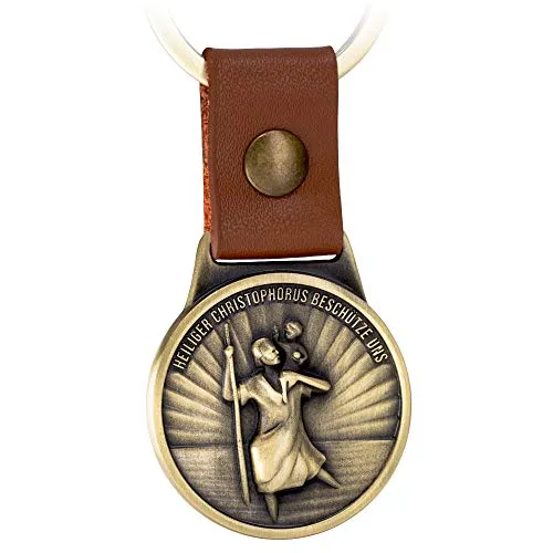 FABACH Christophorus Schlüsselanhänger am Lederband von FABACH