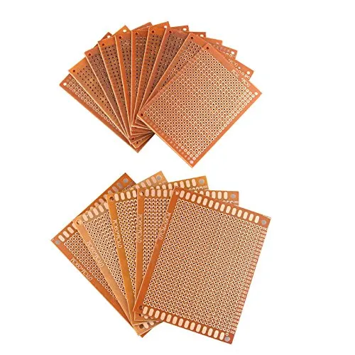 HALJIA 15 Stück Universal PCB-Leiterplatte Steckplatine Prototyp Bakelit Single Side Kupfer mit 5 cm x 7 cm und 7 cm x 9 cm Größen für DIY Löten