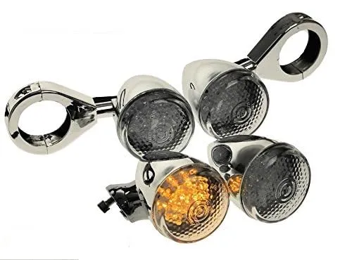 LED Scheinwerfer Harvey Chrom für Chopper & Cruiser