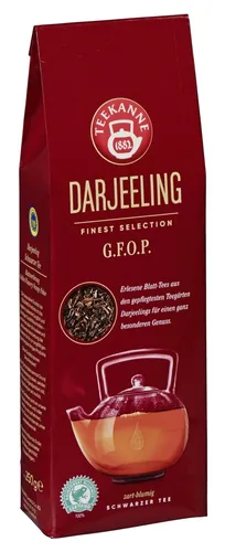Teekanne Finest Selection Darjeeling Tee lose 250g - Feiner Darjeeling Tee in loser Form, ideal für Teeliebhaber. Genießen Sie die exquisite Geschmacksvielfalt in jeder Tasse.