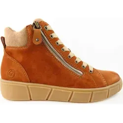 Remonte Warmfuttter Damen Stiefelette in Braun, Größe 39 - Wanderschuhe: Komfortable, warm gefütterte Stiefelette aus Rauleder mit dämpfender Plateausohle und herausnehmbarer Einlegesohle – ideal für kalte Tage und lange Spaziergänge.
