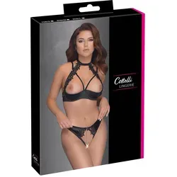 Hebe-BH mit String ouvert und floraler Stickerei – Cottelli LINGERIE