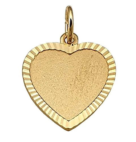 Nicht Zutreffend Anhänger Herz echt 333 Gold inklusive Gravur mattiert Gelbgold Gravurplatte