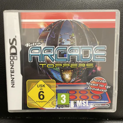 GW13ee Retro Arcade Toppers für Nintendo DS - Party- und Compilation-Spiel für Nintendo DS, neu und originalverpackt, ideal für nostalgische Spielabende mit Freunden.