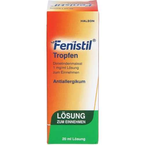 Fenistil Tropfen 20 ML - Arzneimittel zur Linderung von Allergiesymptomen, hemmt Histamin und lindert Juckreiz, Schwellungen und Schnupfen.