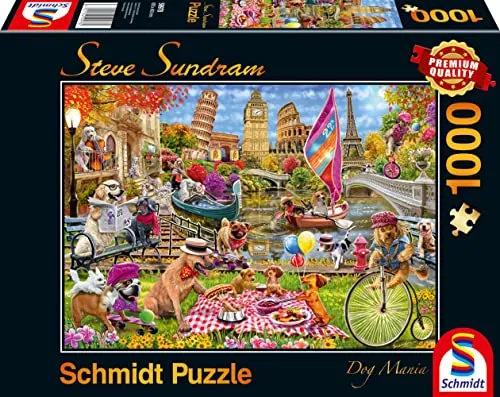 Schmidt Spiele 59978 Steve Subdram, Hundewahnsinn, 1000 Teile Puzzle