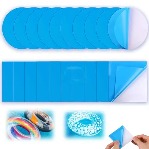 BinXiaoQin 20Stk Selbstklebend Pool Reparaturset,PVC Pool Flicken Unterwasser Flickzeug,Kleber für Poolfolie Reparaturset,Pool Kleber Unterwasser,Poolreparatur Set,Poolkleberset Unterwasserklebeband