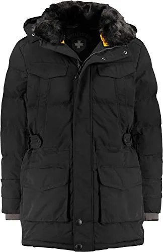 Wellensteyn Herren Jacke SEAMASTER Schwarz StroBoAirTec, Größe:L - Stylischer Parka mit abnehmbarer Kapuze, wasserabweisend und ideal für alle Wetterlagen. Perfekt für den modernen Mann.