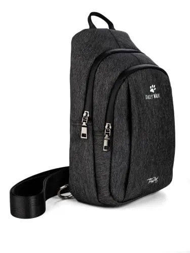 TrendPet DailyWalk Crossbag - Umhängetasche für Alltag und Hundespaziergänge, mit zwei Hauptfächern und verstecktem Rückfach für sichere Aufbewahrung von Smartphone und Schlüsseln.