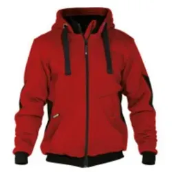DASSY Pulse Sweatshirt-Jacke 300400 6674 ROT/SCHWARZ Gr. 2XL - Arbeits- & Schutzkleidung, robuste Sweatshirt-Jacke mit Nylon Cordura® Verstärkung und warmem Teddyfutter für optimalen Komfort und Schutz.