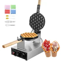 VEVOR Bubble Waffle Maker 1400W - Waffeleisen für köstliche Eierwaffeln, Temperatur von 50-250°C, ideal für schnelle Dessertproduktion und einfach zu reinigen.
