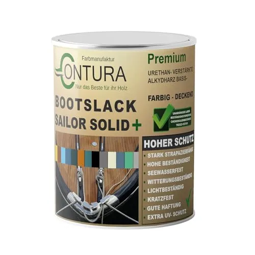 Contura Bootslack Farbig GLÄNZEND Yacht- Buntlack Metall Holz GFK Holzlack Boot Farblos (Farblos, 2,5 Liter)