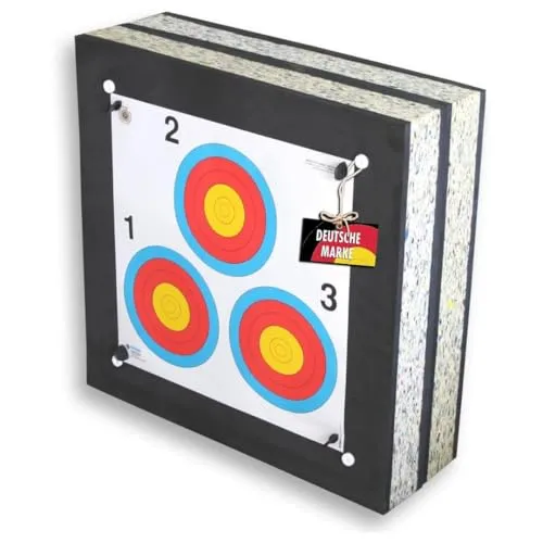 Stronghold Schaumscheibe Black Edition Superstrong 60x60x20 cm – robuste Pfeilfangscheibe für Bogenschießen bis 70 lbs – witterungsbeständige Zielscheibe aus Schaum