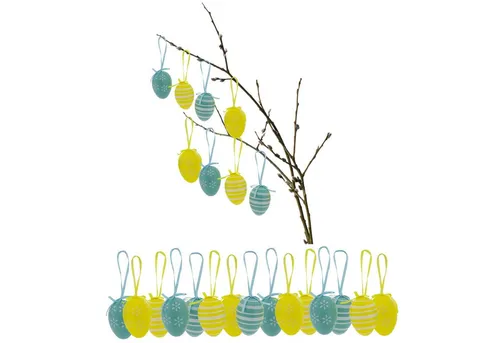 Annastore Osterei Ostereier aus Kunststoff Eier zum Hängen Kunststoffeier Plastikeier (24 St), Osterdeko