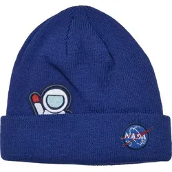 MisterTee Beanie MisterTee Unisex NASA Embroidery Beanie Kids (1-St) blau S/M