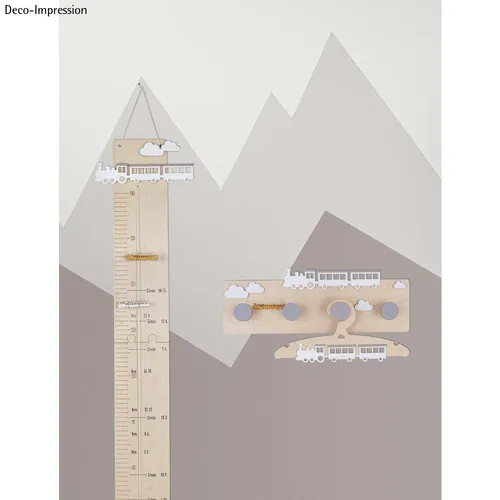 Holzmotiv kleiner Zug, natur, 21,7x4,8cm, 6-teilig, Btl 1 Set