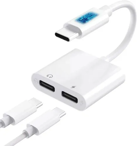 USB Typ-C Dual 2 in 1 Splitter Audio Adapter Kopfhörer Schnell-Ladekabel Musik