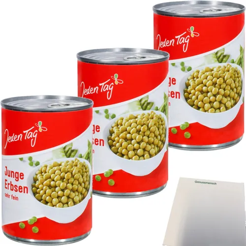 Jeden Tag Erbsen sehr Fein 3er Pack 3x425g Dose usy Block