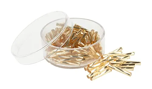 PRACHT Glasstifte twisted 15 mm Perlen 2.3 mm außen 0.6 mm innen 13 g Länge 15 cm Glas Weihnachten Gold