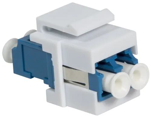 LogiLink NK0031 LWL Kupplung - 2X LC-Duplex Multimode, hochwertige Verbindungslösung in Blau für stabile Netzwerke