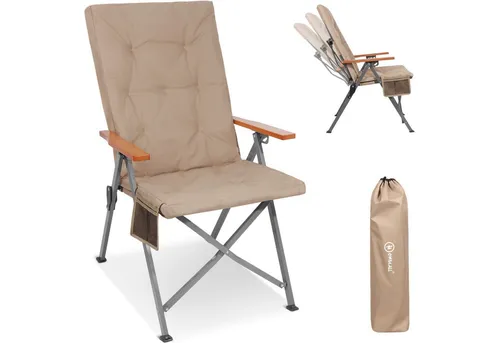 HOMECALL Campingstuhl Faltbar Hochlehner in beige von HOMECALL