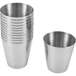 12er Set Edelstahl Schnapsbecher 30ml Camping Whisky Likör Teetasse