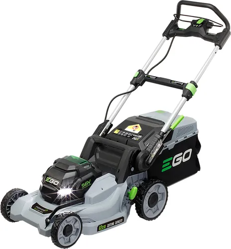 EGO LM1701E 42cm Kunststoff-Rasenmäher KIT - Akku-Rasenmäher für kleine bis mittelgroße Gärten, mit 42 cm Schnittbreite und 55 l Fangkorb. Ideal für flexibles Mähen und einfaches Lagern dank klappbarem Design.