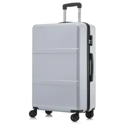 YONSLY Trolley Reisekoffer XL Silber mit 4 Rollen in silber von YONSLY